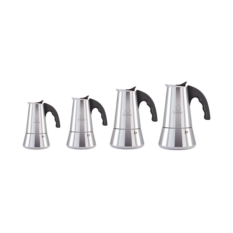 Caffettiera moka inox per induzione 2 tazze