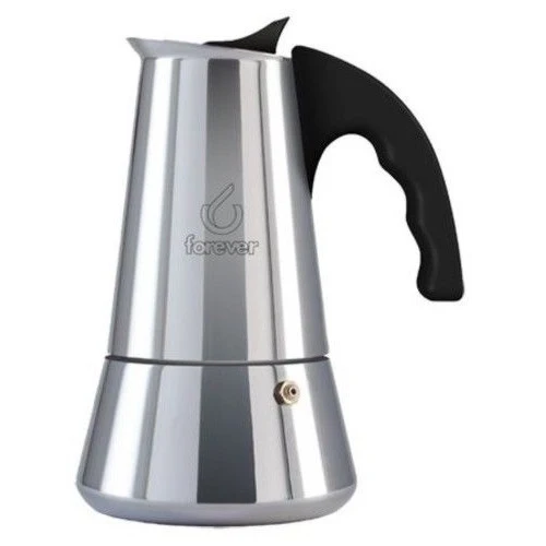 Caffettiera moka inox per induzione 6 tazze