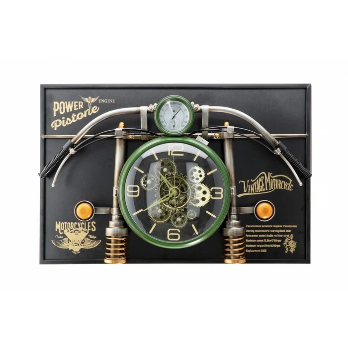 Orologio vintage con motocicletta 90x60 cm