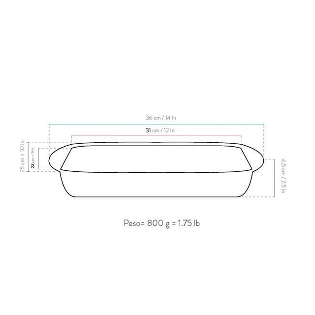 Teglia Antiaderente Alta Rettangolare 31x23x6,5 Cm