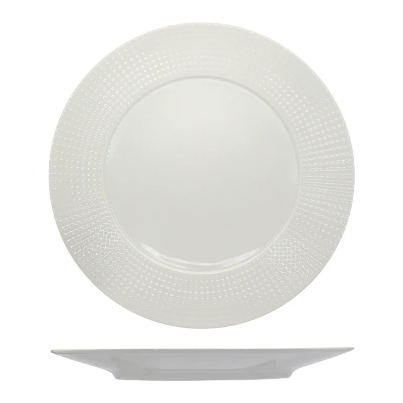 21.5 cm - Point Piatto Frutta A Falda In Porcellana - Set 12 Pz