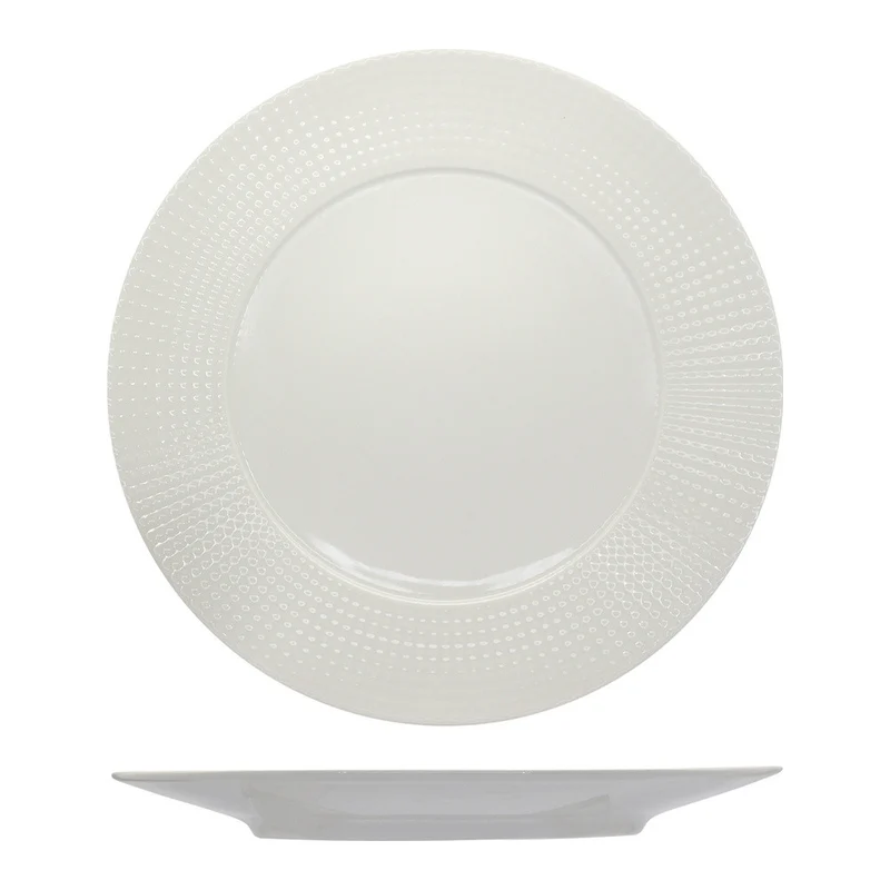 16 cm - Point Piatto Pane A Falda In Porcellana - Set 12 Pz