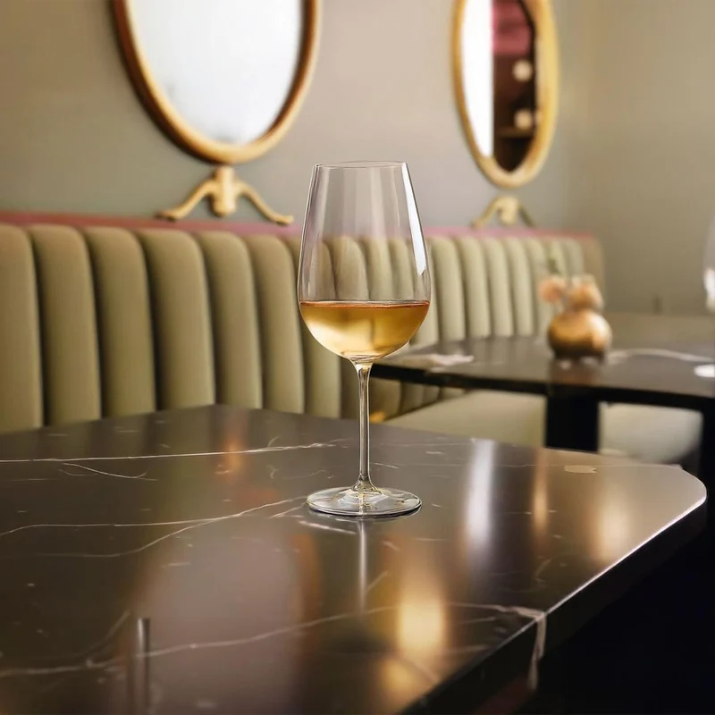 38 cl - Galea Calice Vino Bianco In Vetro Cristallino Krysta - Set 6 Pz