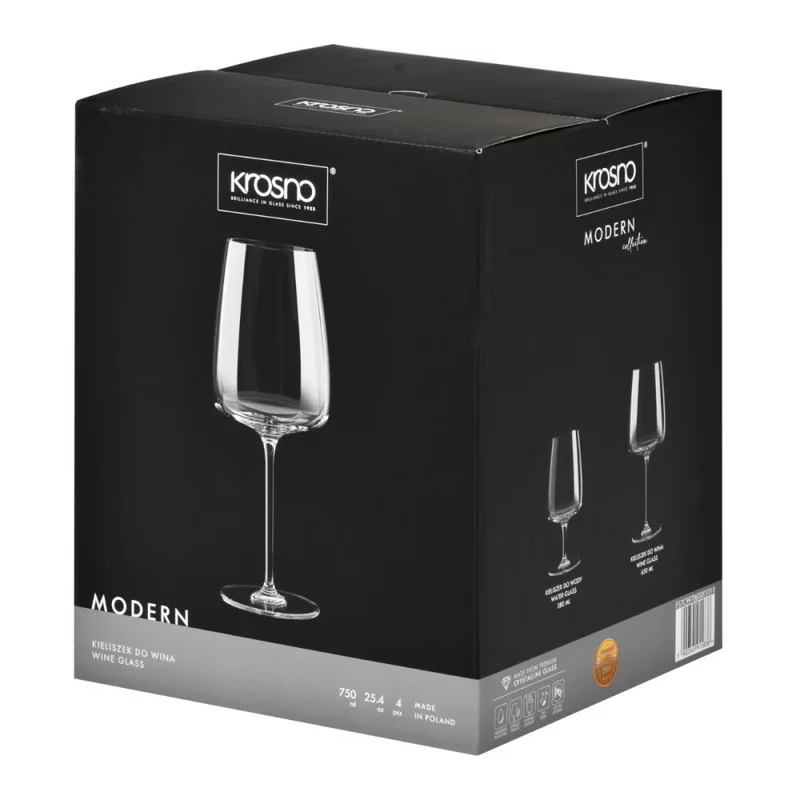 75 cl - Modern Calice Vino Rosso In Vetro Sonoro Set 4 Pz