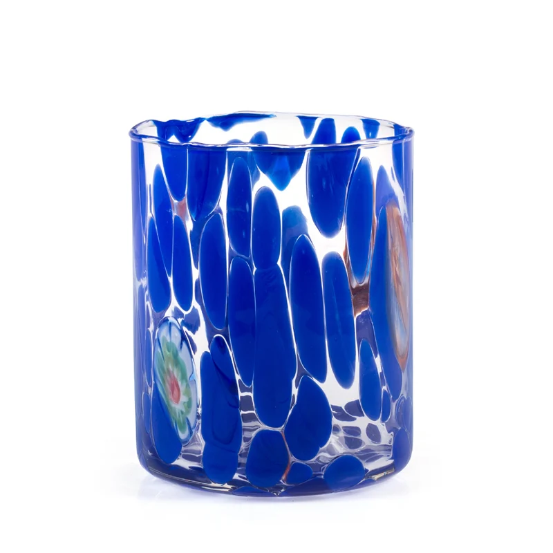 36 cl - Veneziano Bicchiere Acqua In Vetro Colorato Set 6 Pz