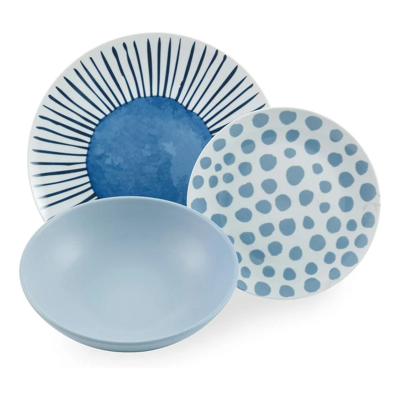 Marea Servizio Piatti In Porcellana Colorata Set 18 Pz