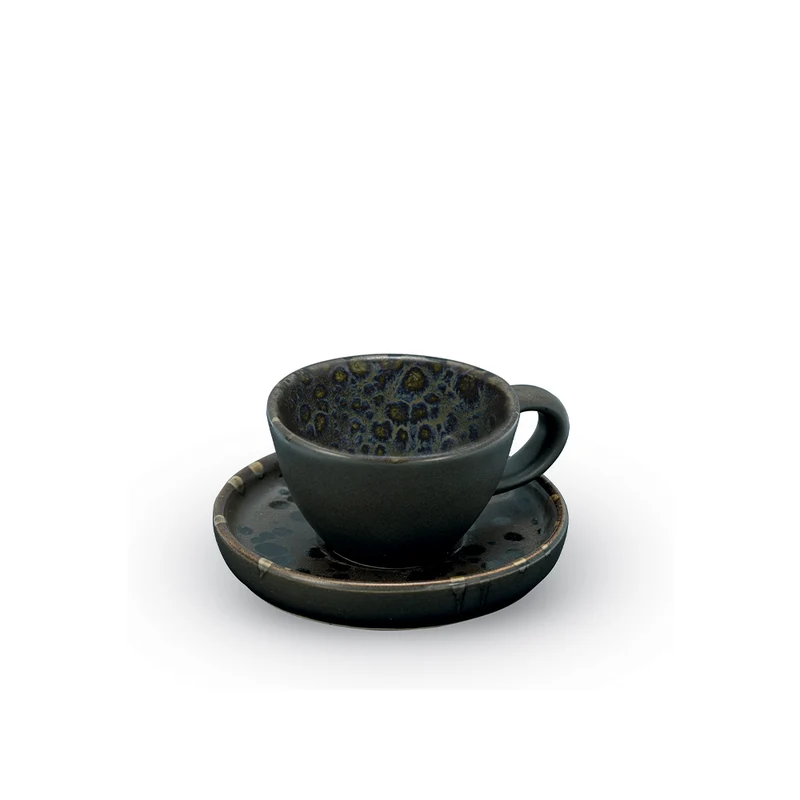 8 cl - Phobos Tazza Caffè Con Piattino In Stoneware Set 6 Pz