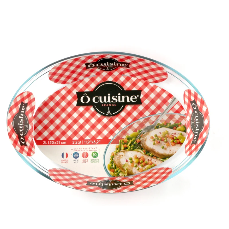 30x21 cm - Teglia Ovale In Vetro Borosilicato