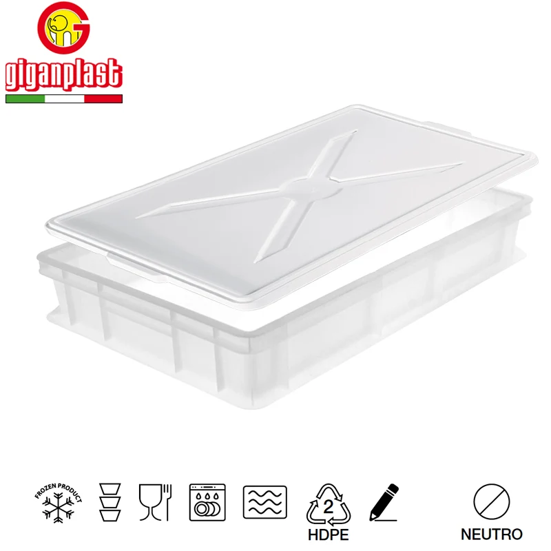 30 x 40 x H10 cm - Cassetta Portaimpasto Rettangolare In Plastica Con Coperchio