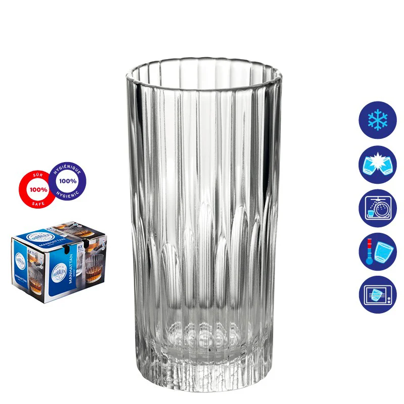 30.5 cl - Manhattan Bicchiere Multiuso In Vetro Temperato - Set 6 Pz