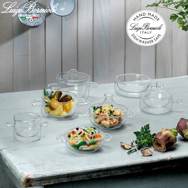 27 cl - Thermic Glass Set Contenitore Ermetico Rotondo In Vetro Termico - Set 2 Pz