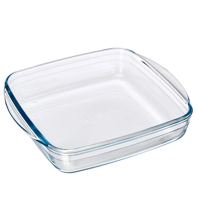 25x22 cm - Teglia Quadrata In Vetro Borosilicato