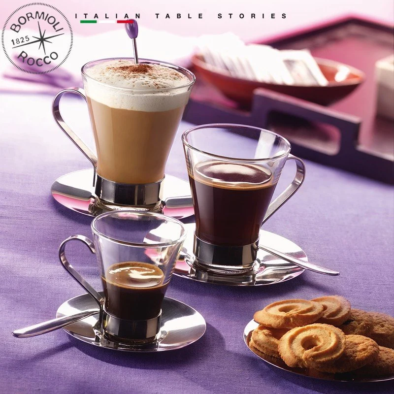 22 cl - Ypsilon Tazza Cappuccino In Vetro - Set 6 Pz