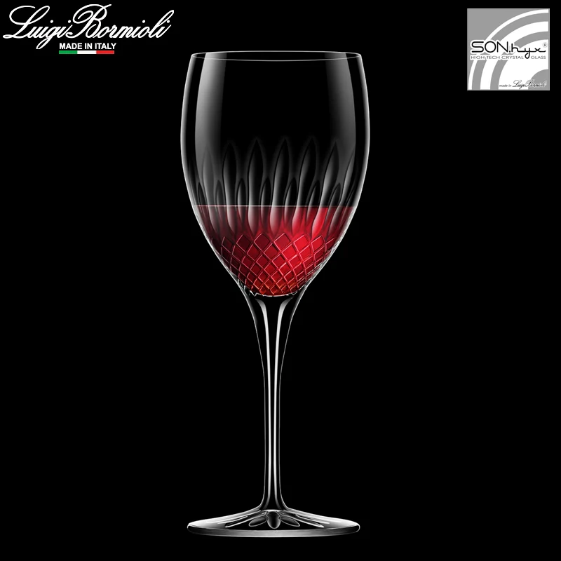 52 cl - Diamante Calice Vino Rosso in Vetro - Set 4 Pezzi