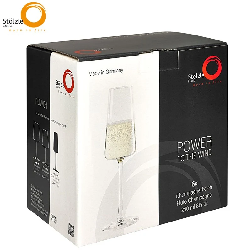 23.8 cl - Power Calice Flute in Vetro - Set 6 Pezzi