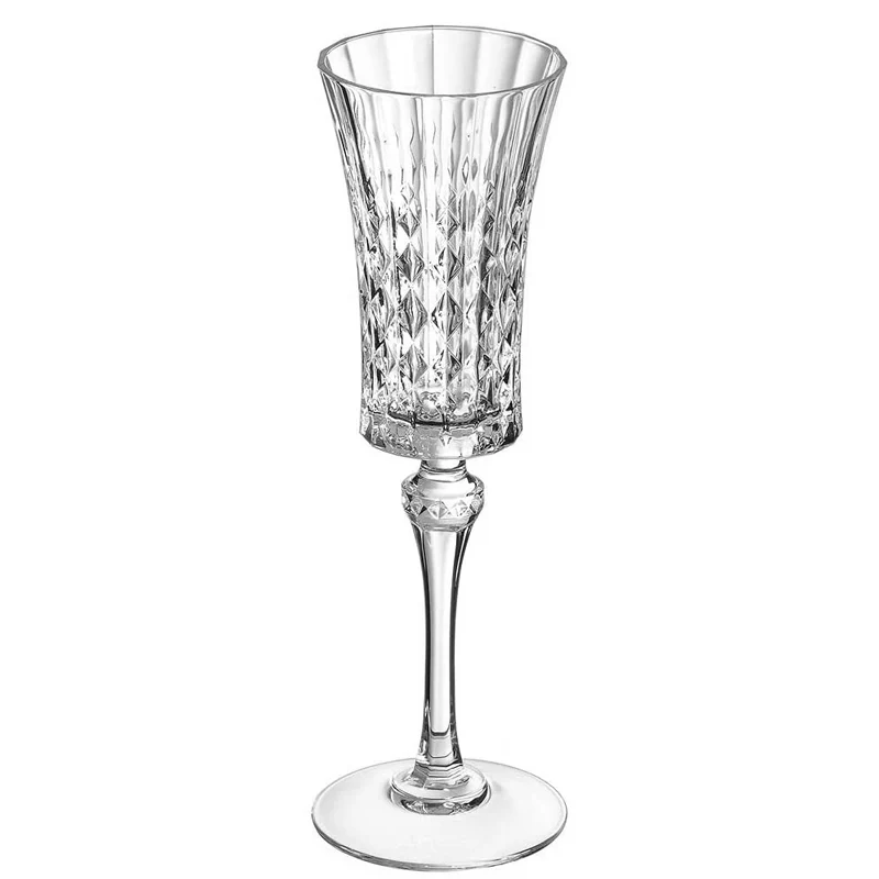 15 cl - Lady Diamond Calice Flute in Vetro - Set 6 Pezzi