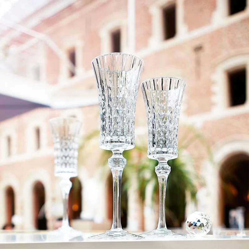 15 cl - Lady Diamond Calice Flute in Vetro - Set 6 Pezzi