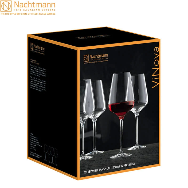 68 cl - ViNova Calice Vino Rosso in Vetro - Set 4 Pezzi