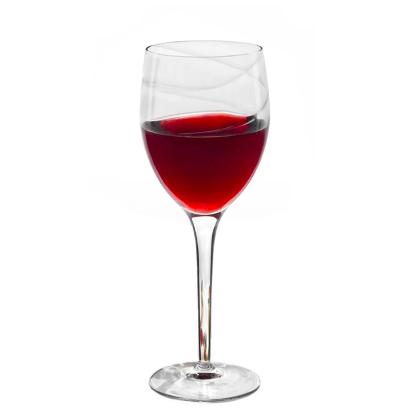 38 cl - Romantica Calice Vino Rosso in Vetro - Set 4 Pezzi