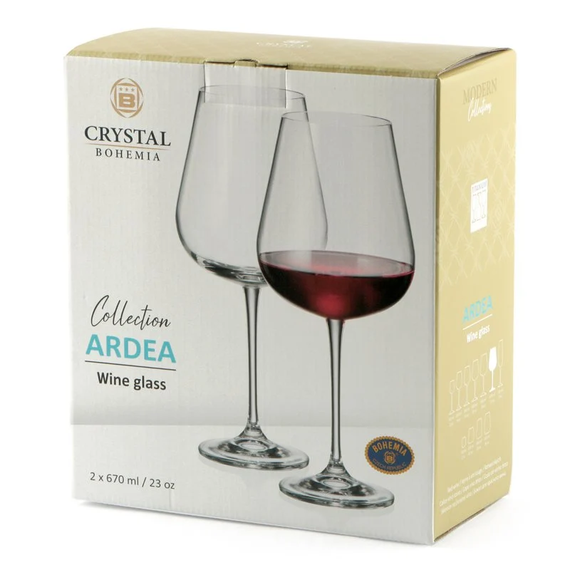 67 cl - Ardea Calice Vino Rosso in Vetro - Set 2 Pezzi