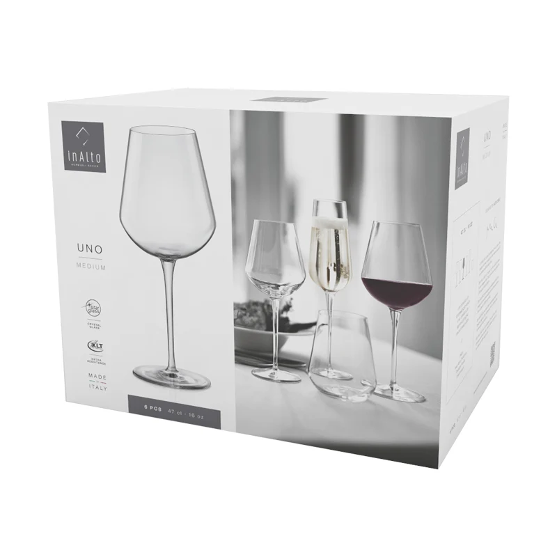 47 cl - InAlto Uno Calice Vino Bianco in Vetro - Set 6 Pezzi