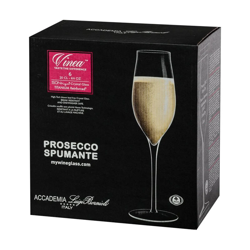 20 cl - Vinea Calice Flute in Vetro - Set 6 Pezzi