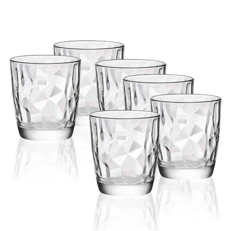 30.5 cl - Diamond Bicchiere Acqua in Vetro - Set 6 Pezzi