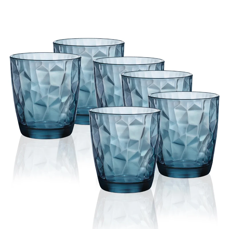 30.5 cl - Diamond Bicchiere Acqua in Vetro - Set 6 Pezzi