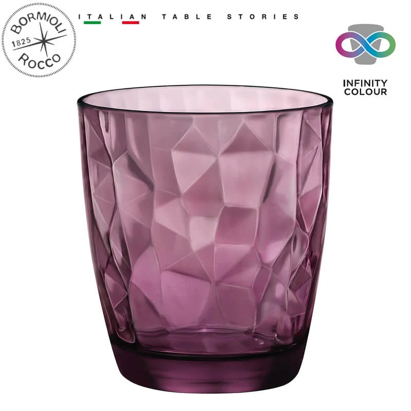 30.5 cl - Diamond Bicchiere Acqua in Vetro - Set 6 Pezzi
