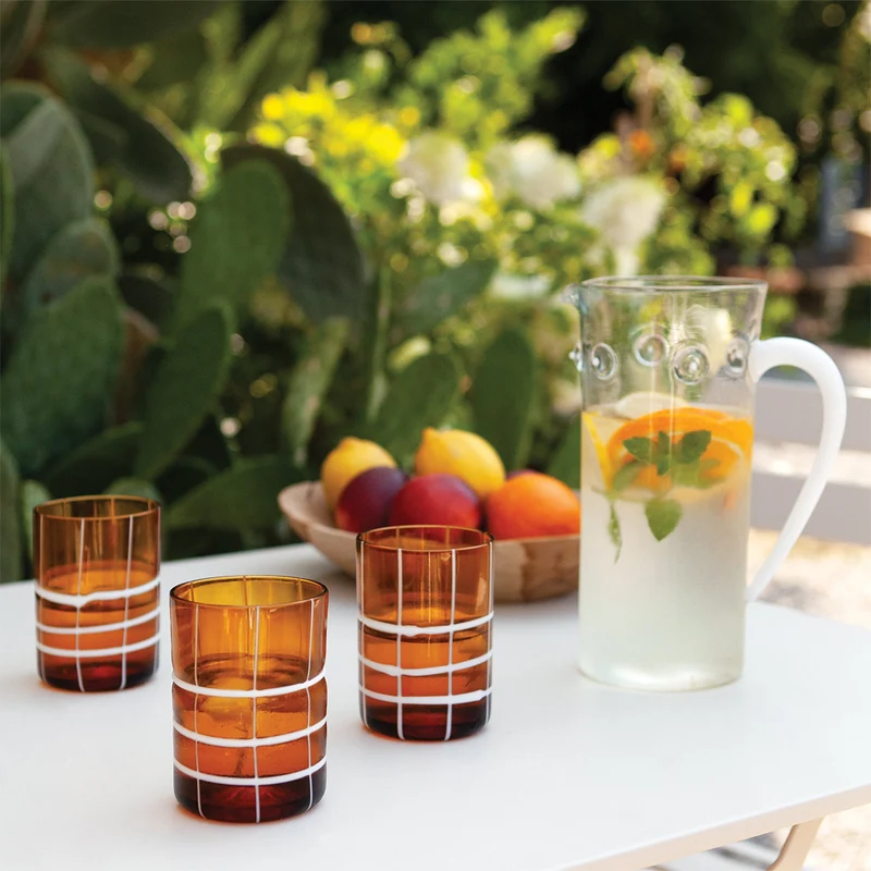 35 cl - Twiddle Bicchiere Acqua A Righe in Vetro Soffiato - Set 6 Pezzi