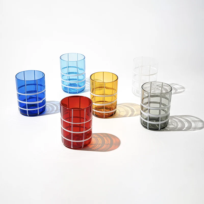 35 cl - Twiddle Bicchiere Acqua A Righe in Vetro Soffiato - Set 6 Pezzi
