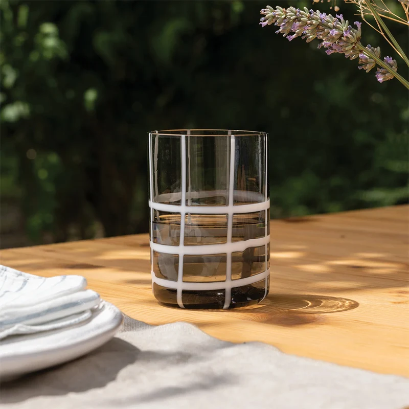 35 cl - Twiddle Bicchiere Acqua A Righe in Vetro Soffiato - Set 6 Pezzi