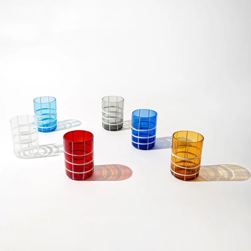 35 cl - Twiddle Bicchiere Acqua A Righe in Vetro Soffiato - Set 6 Pezzi
