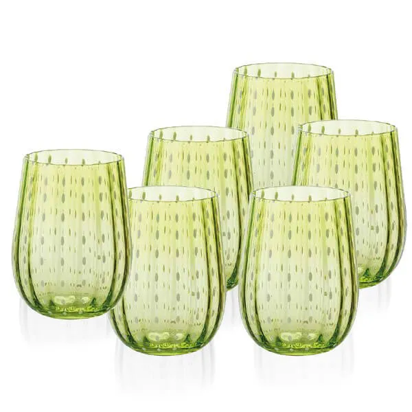 40 cl - Goccia Bicchiere Acqua in Vetro - Set 6 Pezzi