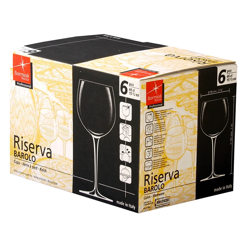48 cl - Riserva Calice Vino Rosso in Vetro - Set 6 Pezzi