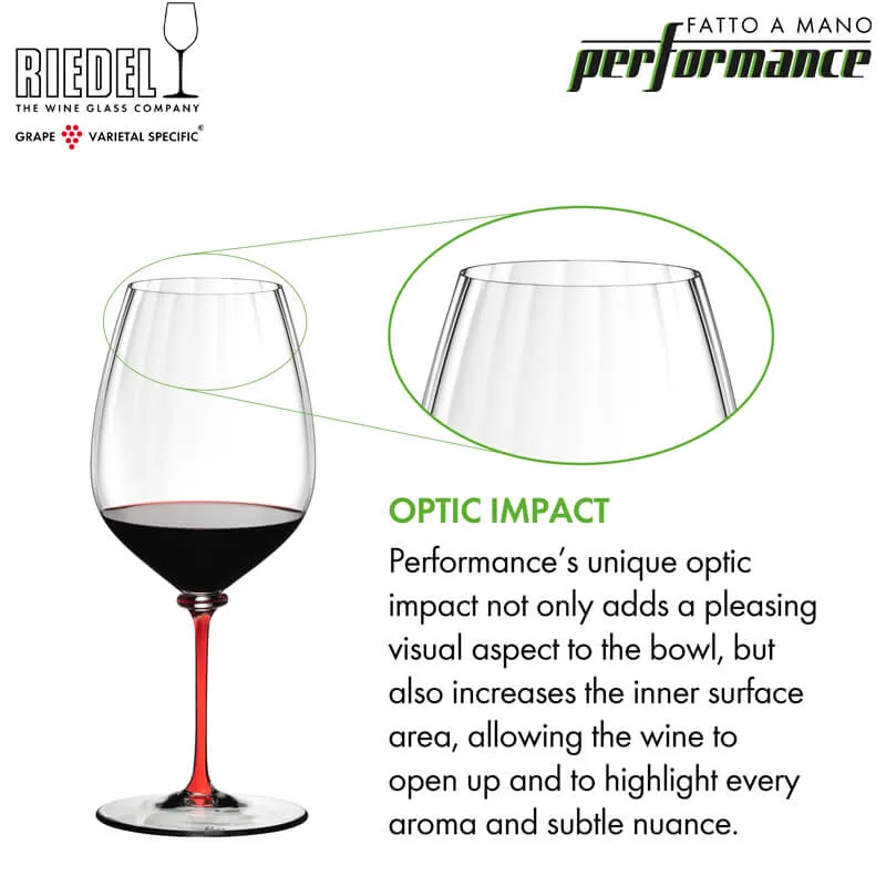 83.4 cl - Fatto A Mano Performance Calice Vino Rosso Cabernet Merlot in Vetro