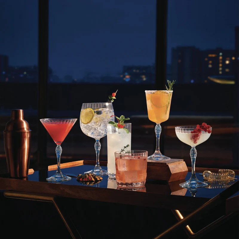 40 cl - America 20s Bicchiere Cocktail in Vetro - Set 6 Pezzi
