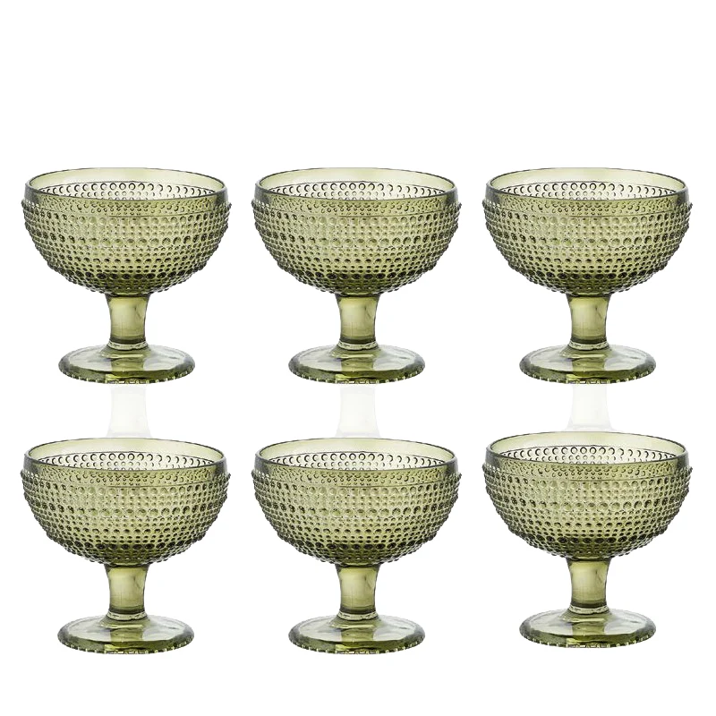 29 cl - Diamante Coppa Dessert in Vetro - Set 6 Pezzi