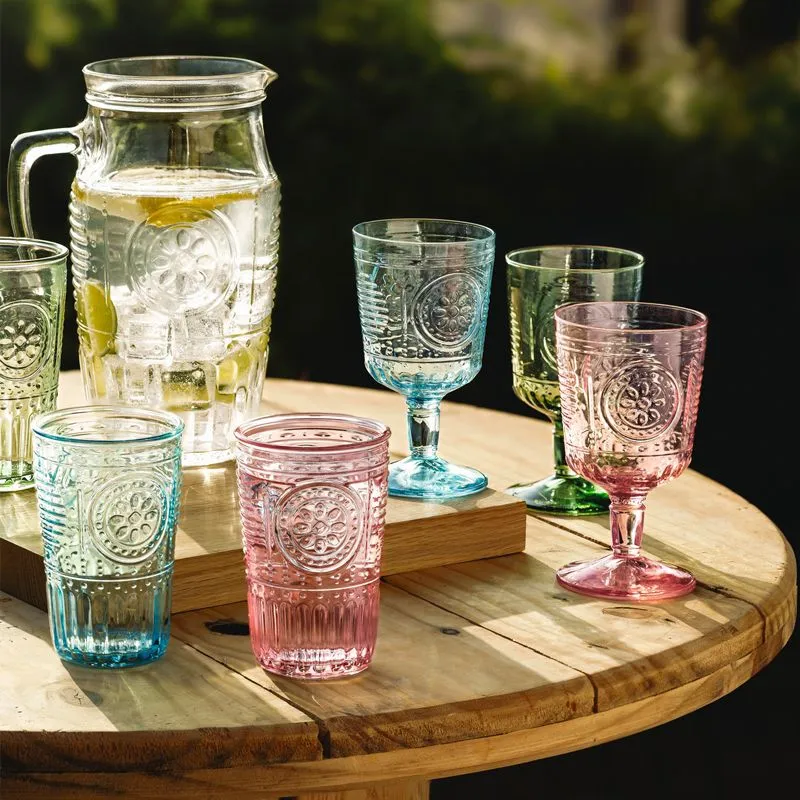 32 cl - Romantic Calice Acqua Barocco in Vetro Temperato - Set 4 Pezzi
