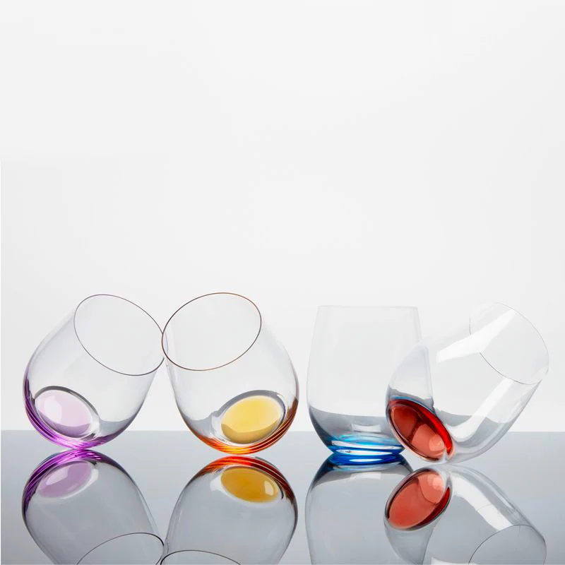 32 cl - O Happy Bicchiere Vino Multiuso in Vetro - Set 4 Pezzi