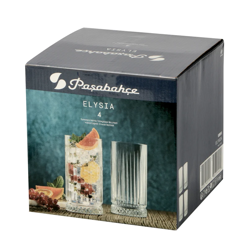 45 cl - Elysia Bicchiere Cocktail in Vetro - Set 4 Pezzi