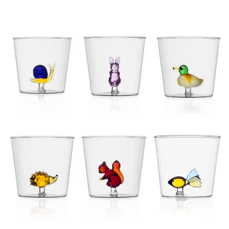 30 cl - Animal Farm Bicchiere Acqua in Vetro Borosilicato - Set 6 Pezzi