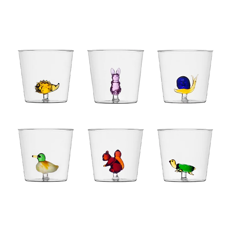 30 cl - Animal Farm Bicchiere Acqua in Vetro Borosilicato - Set 6 Pezzi