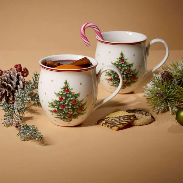 Toy's Delight Tazza con manico rossa, 390 ml, Premium Porcelain - set 2 tazze