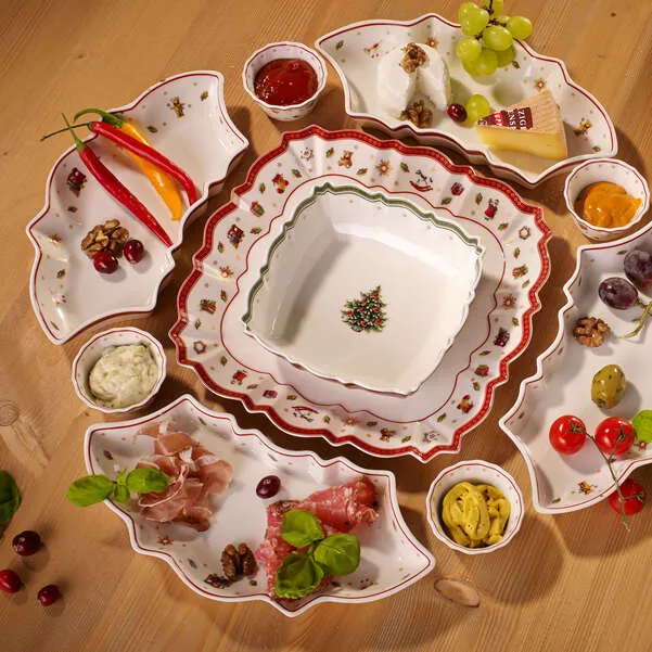 Toy's Delight Piatto da portata rosso, 16 x 16 cm, Premium Porcelain