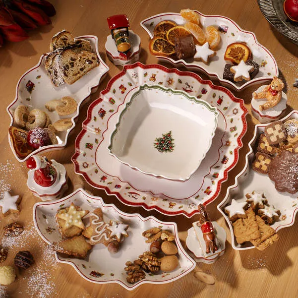 Toy's Delight Piatto da portata rosso, 16 x 16 cm, Premium Porcelain