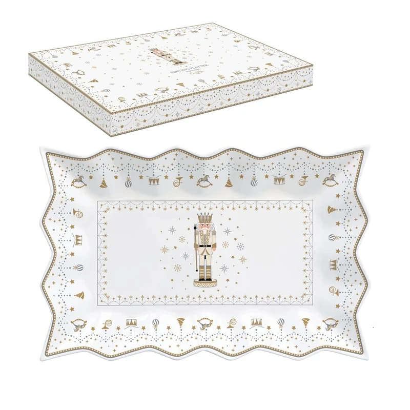 Cofanetto Piatto Da Torta Stella Porcellana Reale Nutcracker