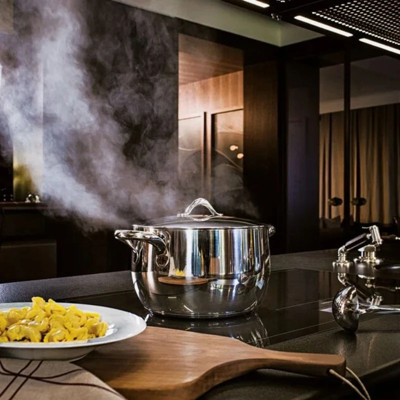 KIKKA Casseruola Alta 2 Maniglie 20 CM - Acciaio Inox Mirror