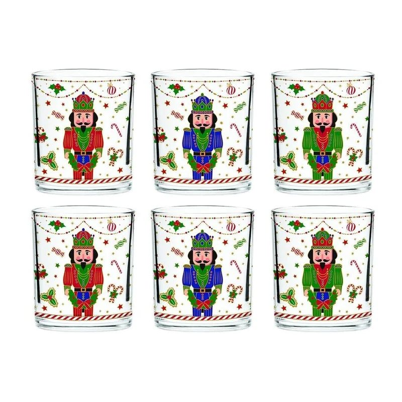 Easy Life Nutcracker Twist Set Bicchieri In Vetro Natale
