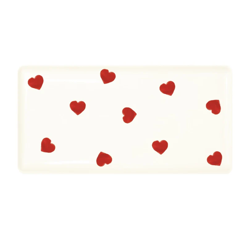 Easy Life vassoio 39,5x20 cm in ceramica dipinta a mano color rosso mix